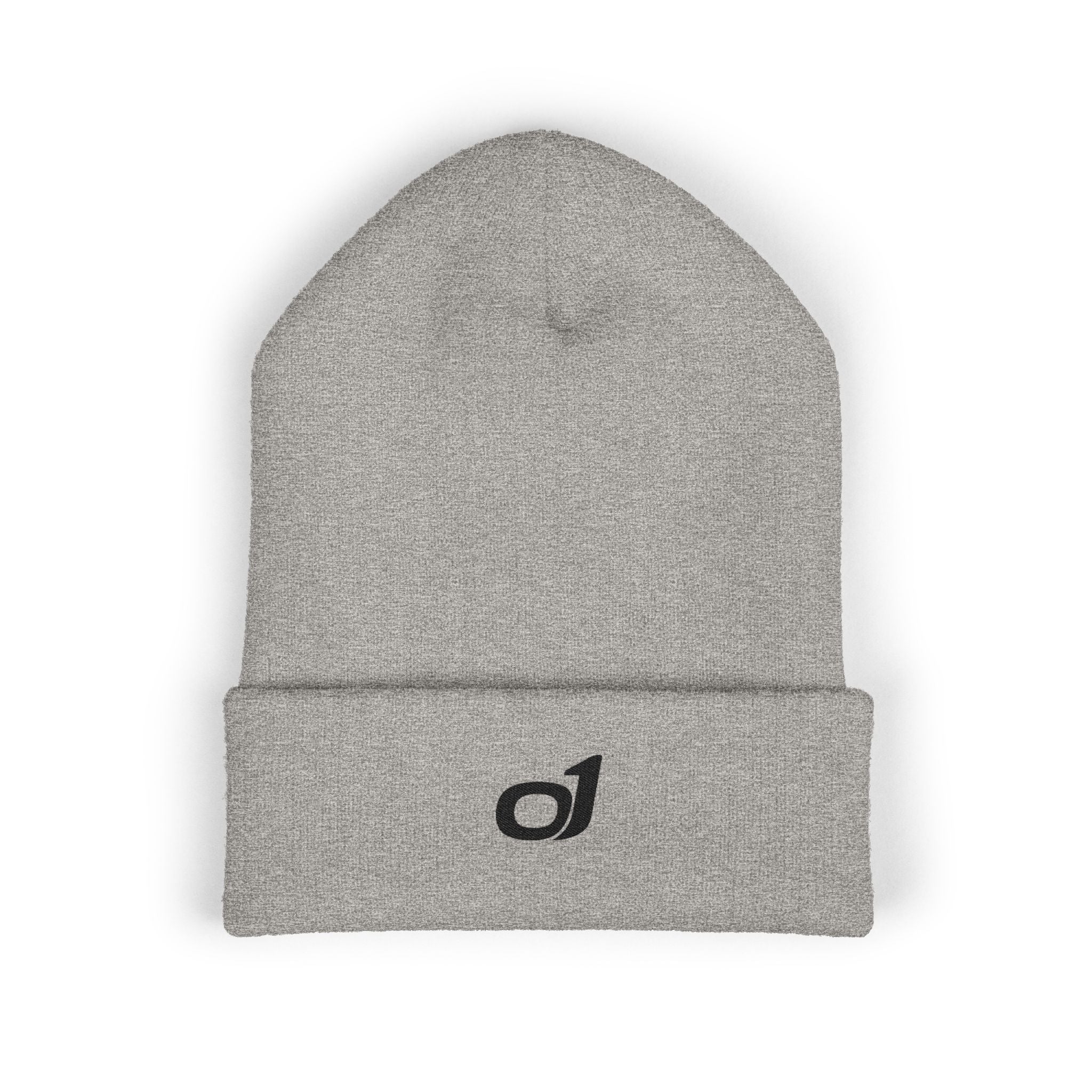 Minimal o1 Black Logo Embroidered Cuffed Beanie