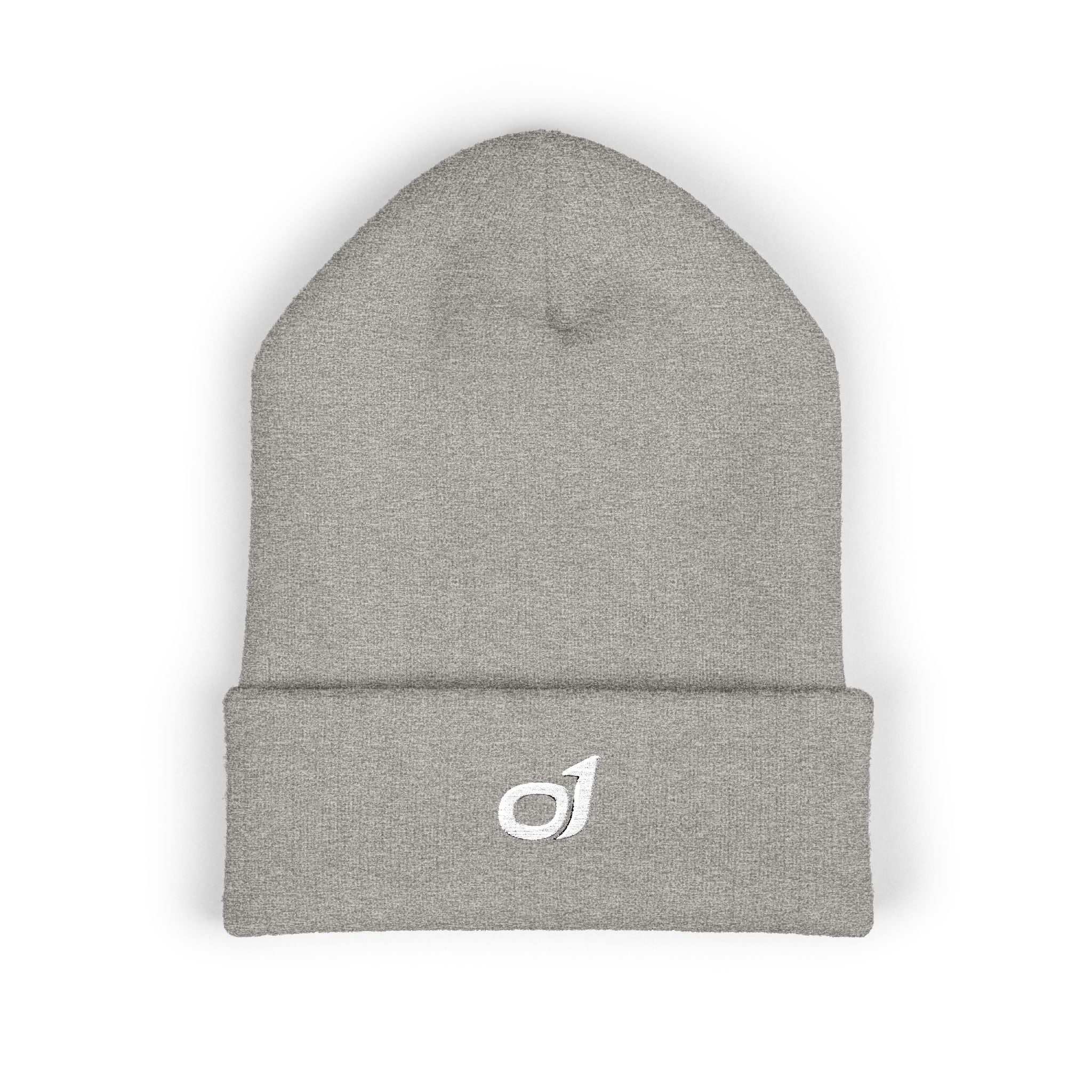 Minimal o1 White Logo Embroidered Cuffed Beanie