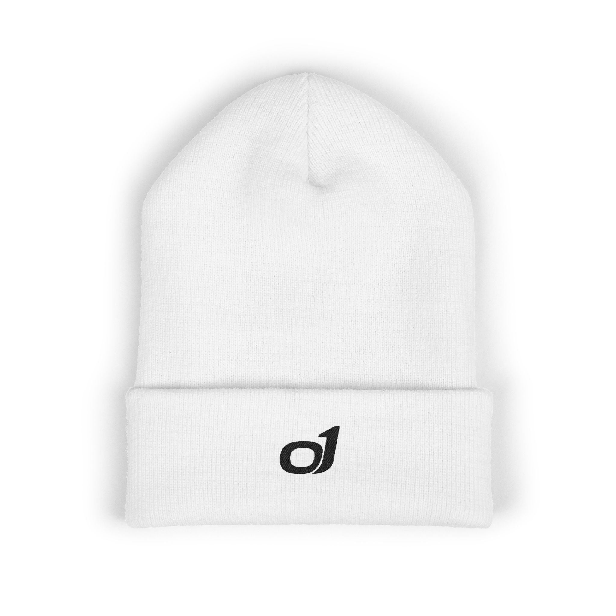 Minimal o1 Black Logo Embroidered Cuffed Beanie