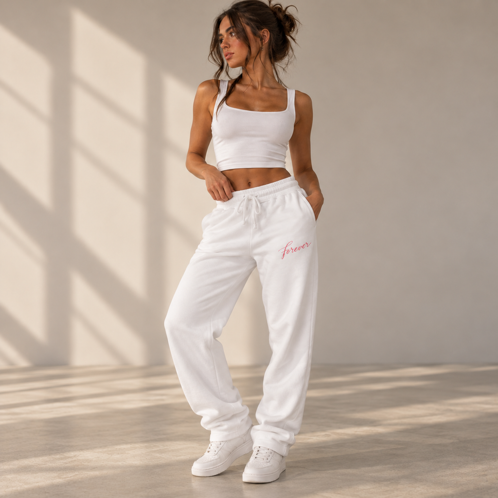 ON1Y FOREVER EMBROIDERED FLEECE SWEATPANTS