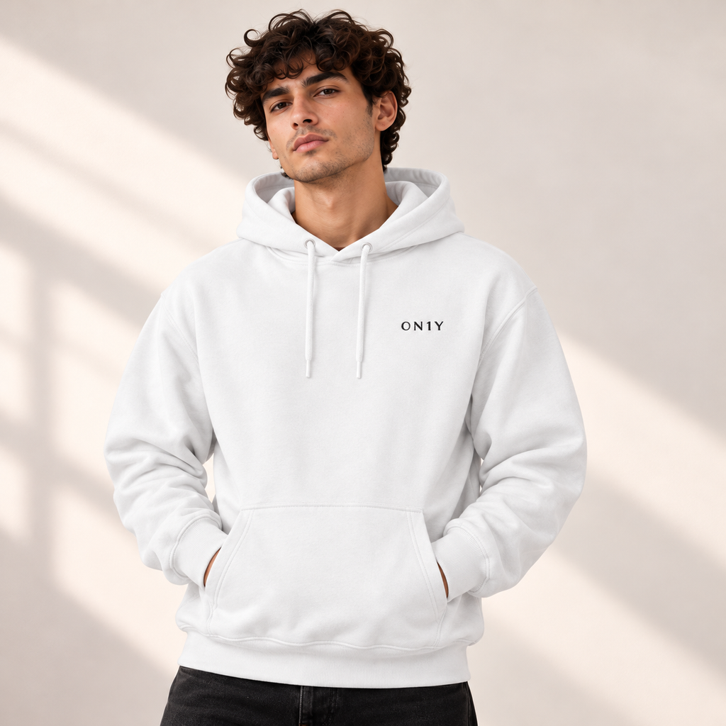 ON1Y BLACK EMROIDERED HOODIE