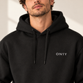 ON1Y WHITE EMROIDERED HOODIE