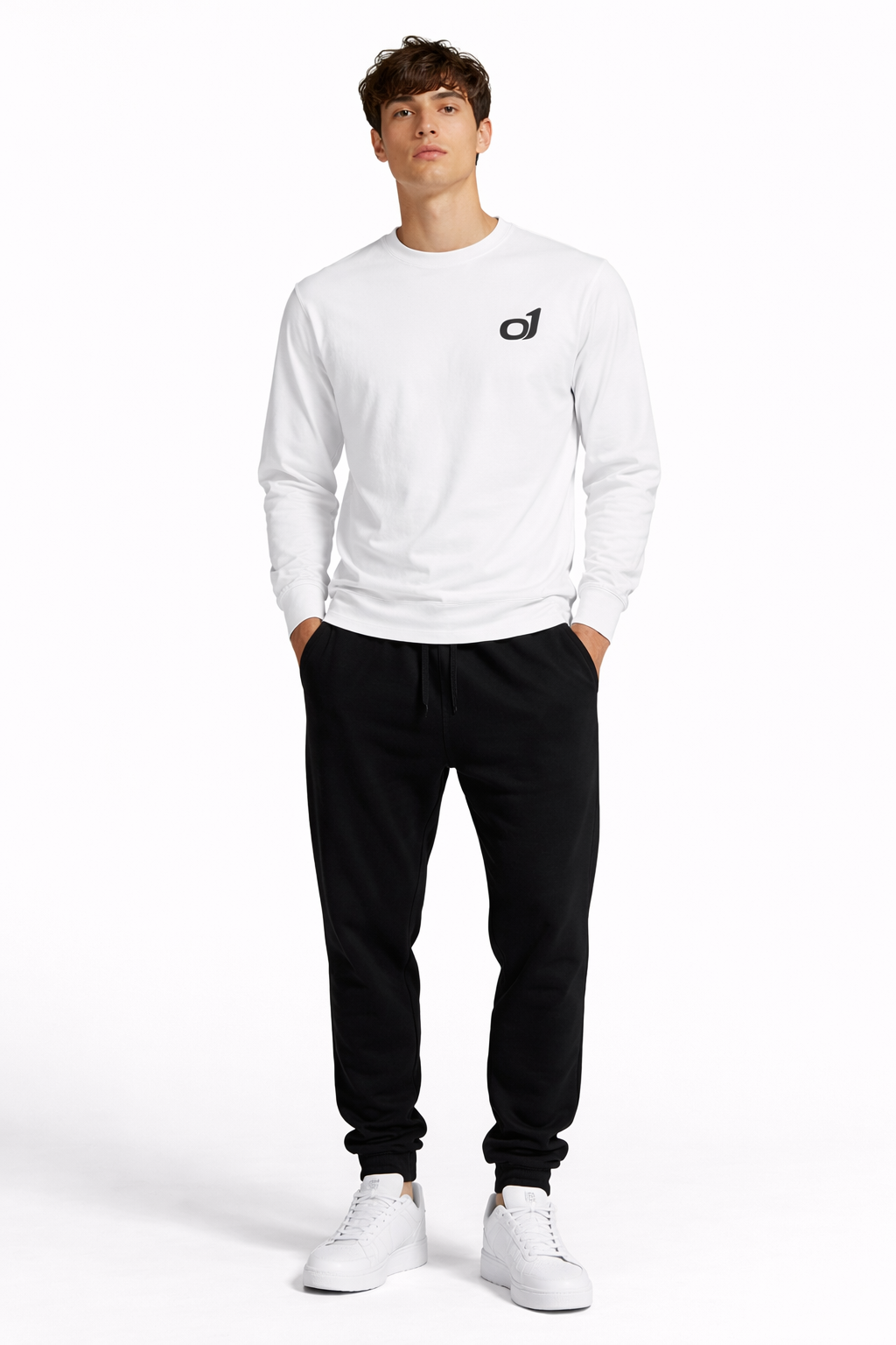 Minimal o1 Black Logo Long Sleeve Tee