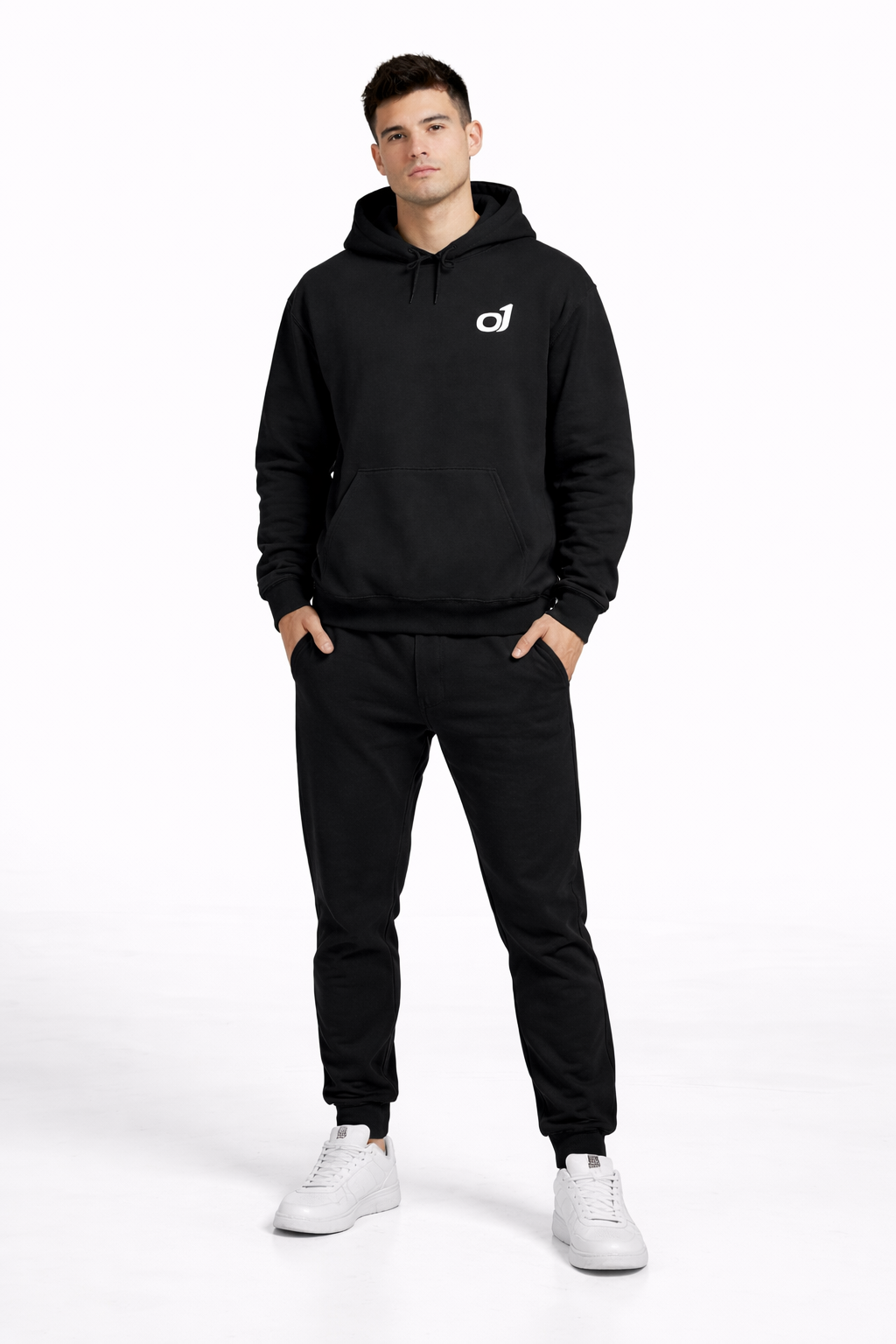 Minimal o1 White Logo Hoodie